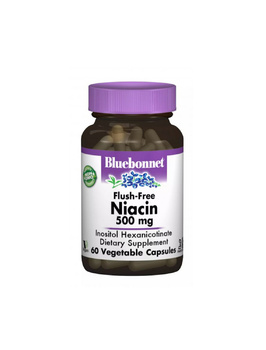 Витамин B3 Ниацин (без вспышки) 500мг | 60 кап Bluebonnet Nutrition 20202108