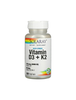 Вітамін D3 + K2 | 120 кап Solaray 20202252