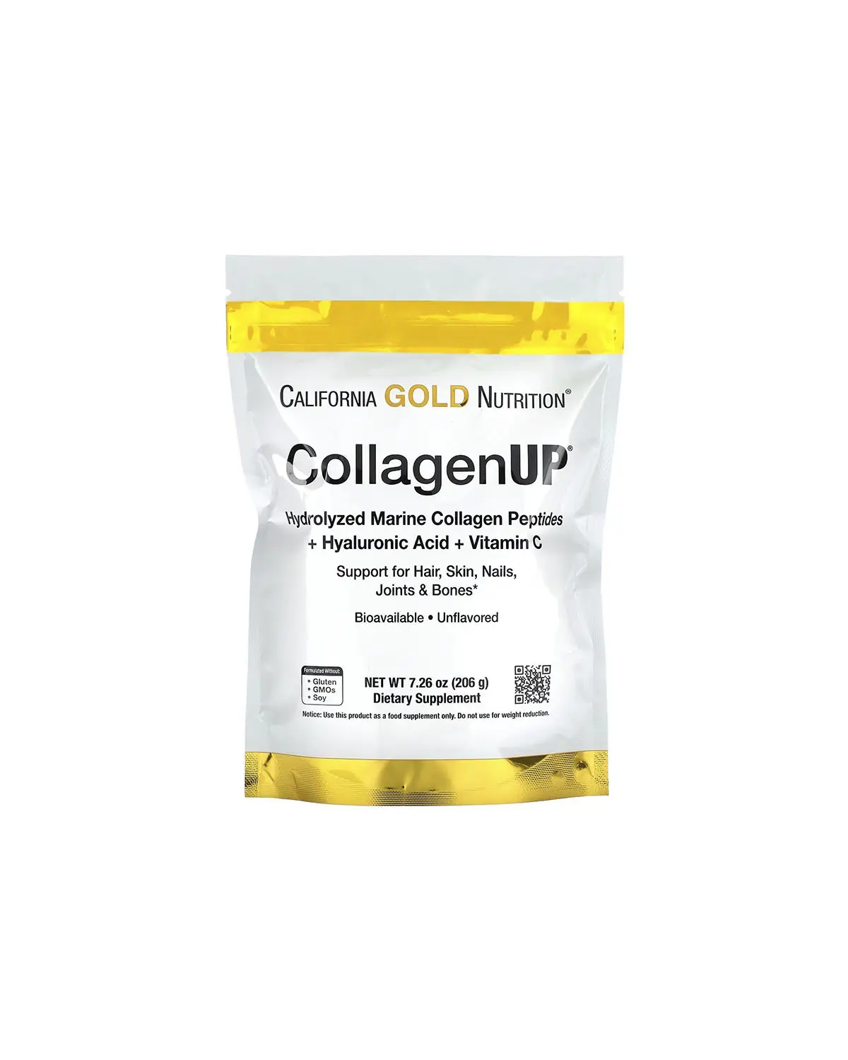 Коллаген с гиалуроновой кислотой + витамин C | 206 г California Gold Nutrition 20190437