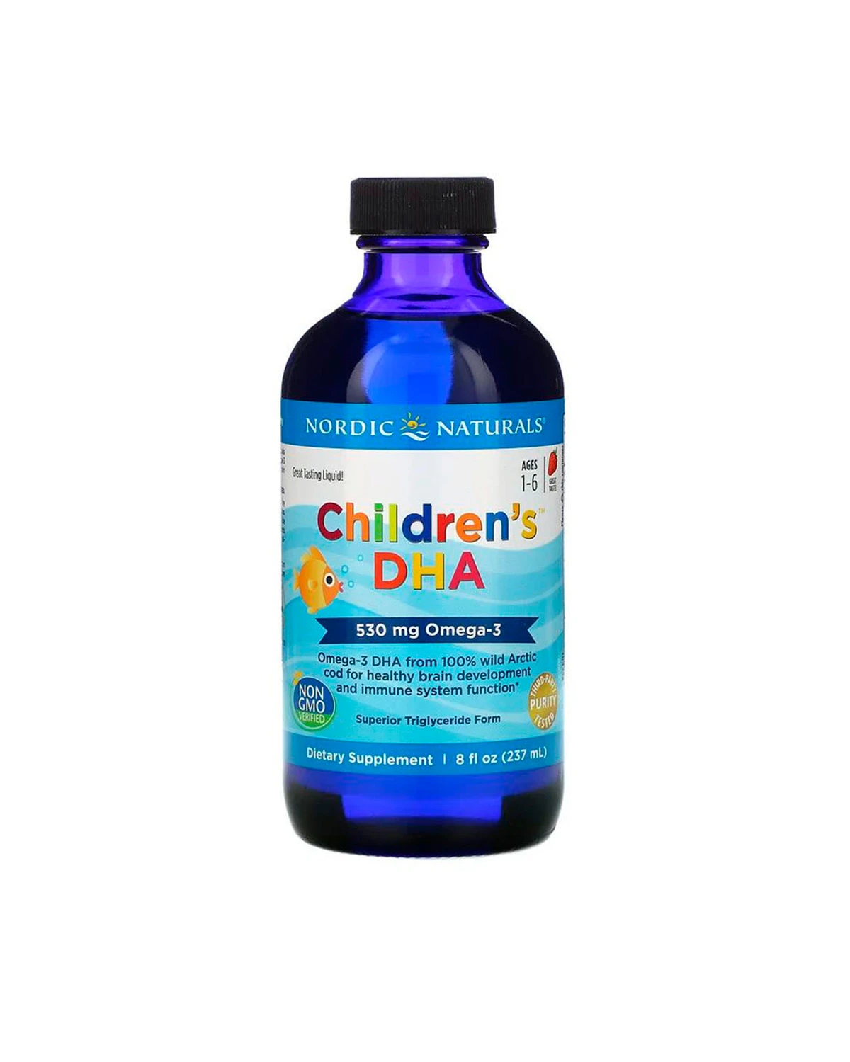 Омега-3 ДГК  для детей со вкусом клубники 530 мг | 237 мл Nordic Naturals 20190463