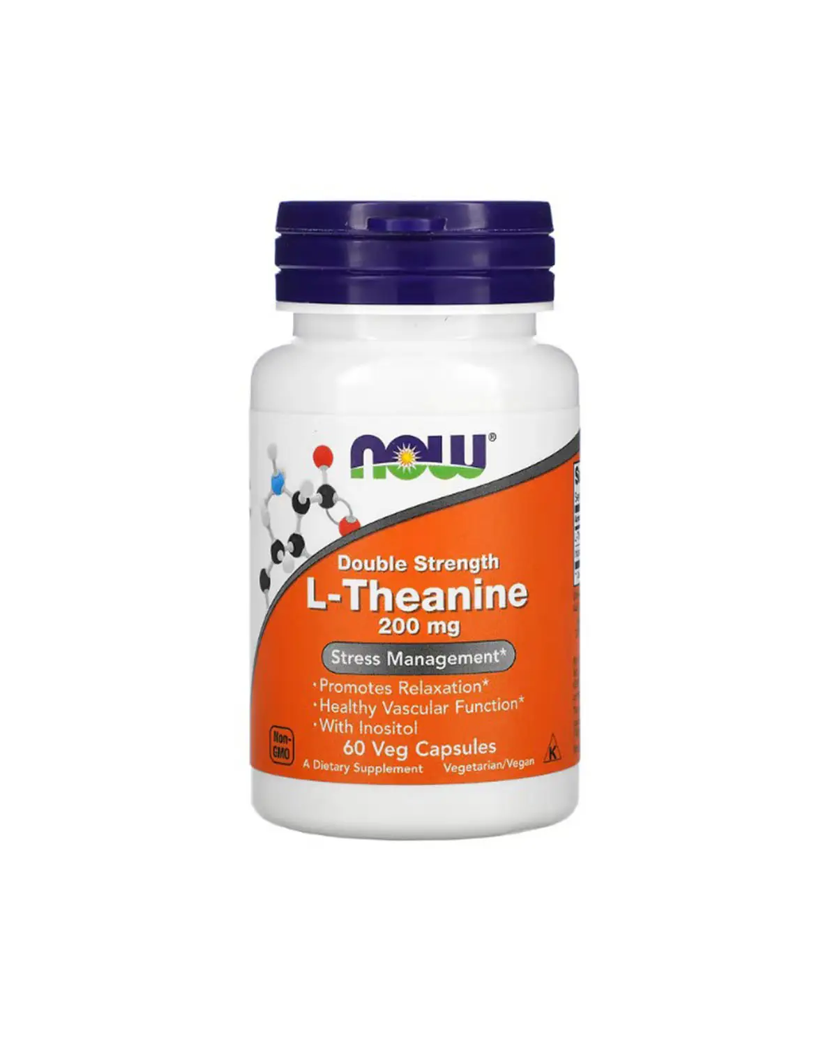 L-Теанин двойная сила 200 мг | 60 кап Now Foods 20190540