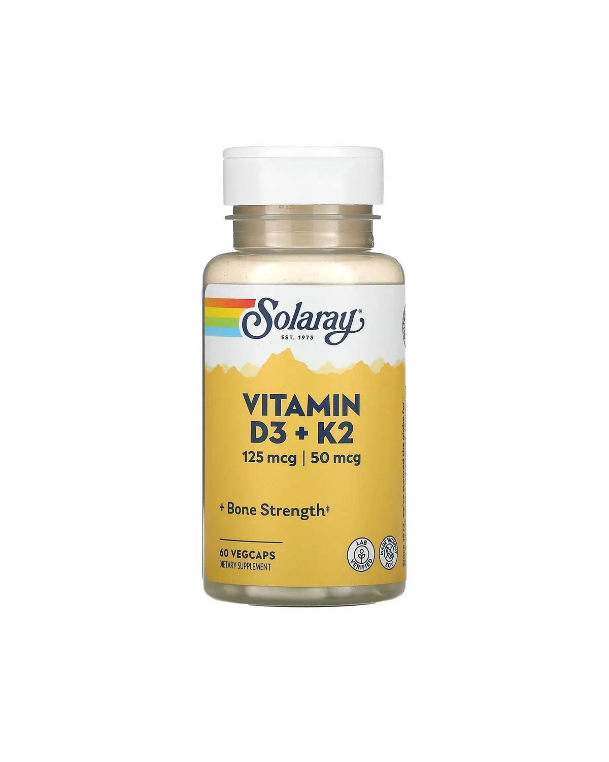 Вітамін D3 + K2 | 60 кап Solaray 20200076