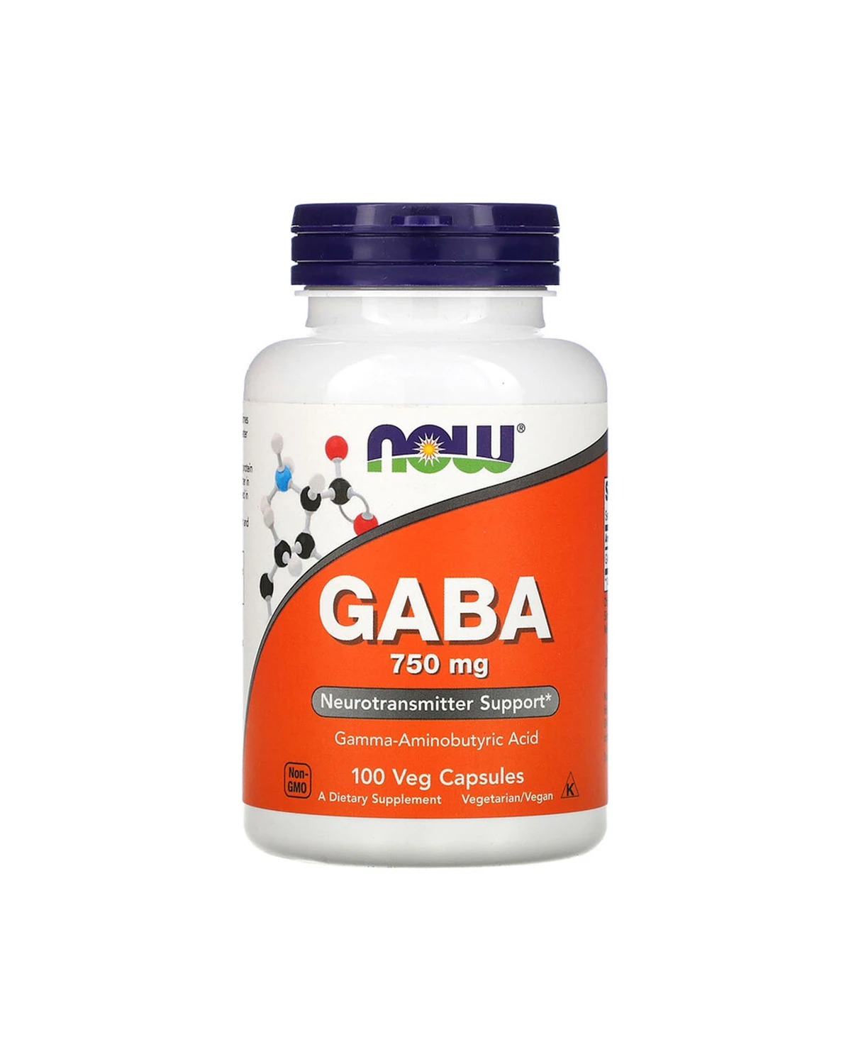 Гамма-аміномасляна кислота (GABA) 750 мг | 100 кап Now Foods 20200918