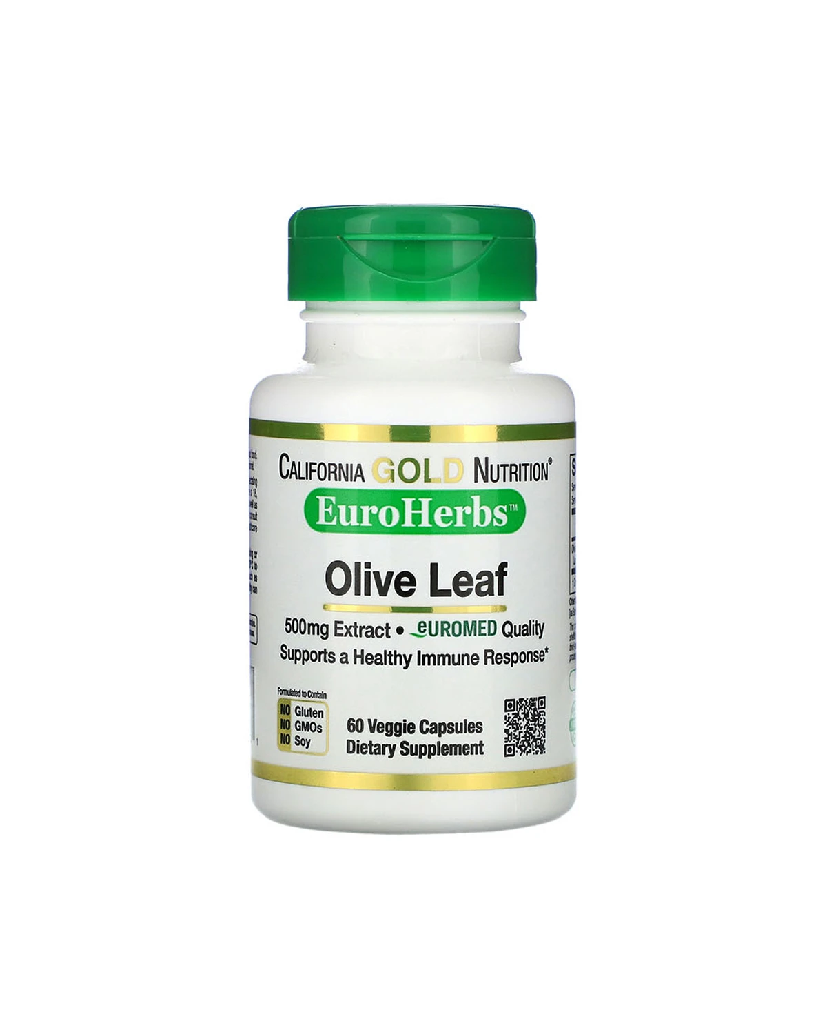 Екстракт листя оливи 500 мг | 60 кап California Gold Nutrition 20200930