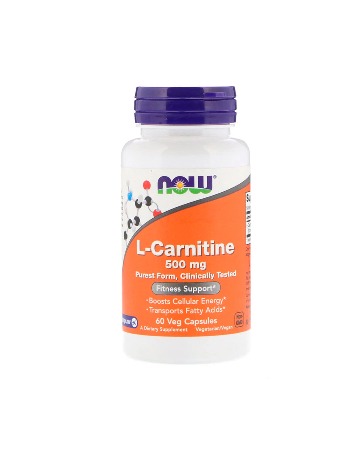 L-Карнітин 500 мг | 60 кап Now Foods 20200955