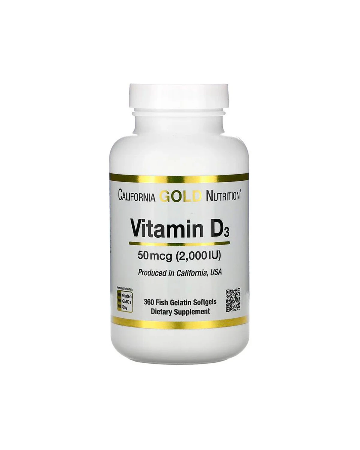 Вітамін D3 2000 МО | 360 кап California Gold Nutrition 20201069