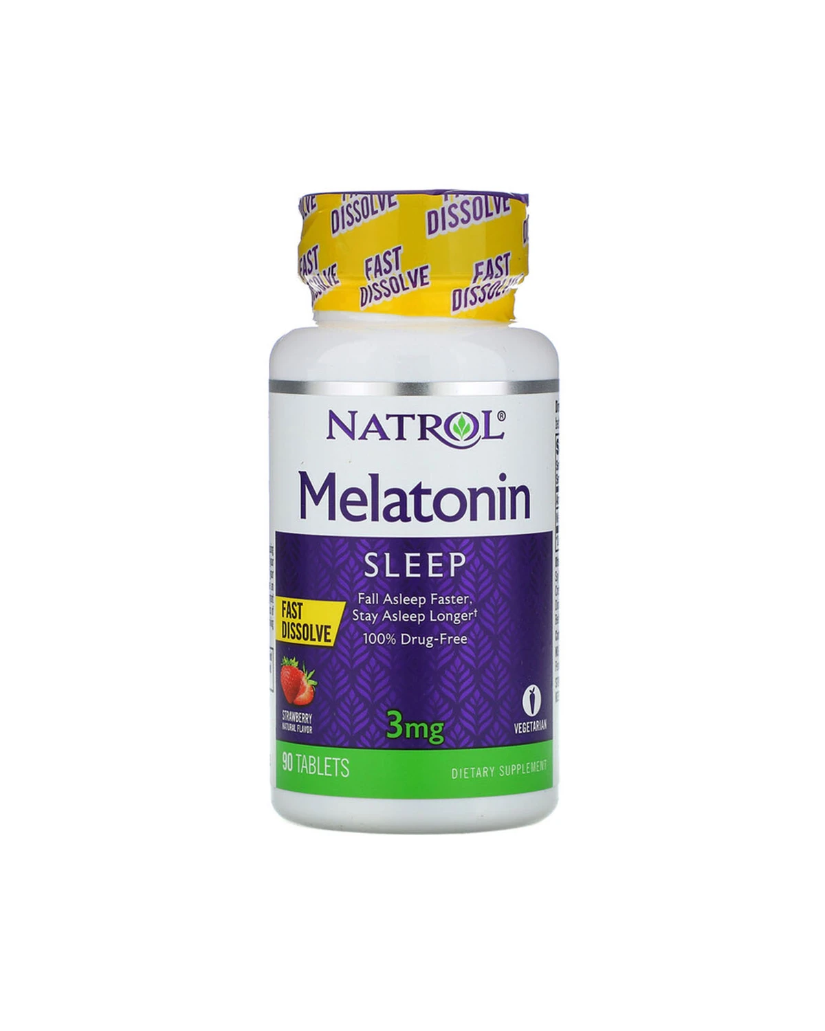 Мелатонін смак полуниці 3 мг | 90 таб Natrol 20201131