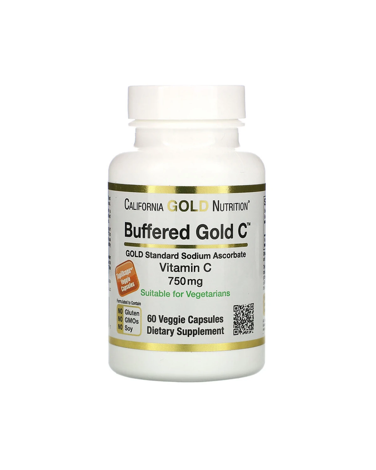 Вітамін С буферизований 750 мг | 60 кап California Gold Nutrition 20201243