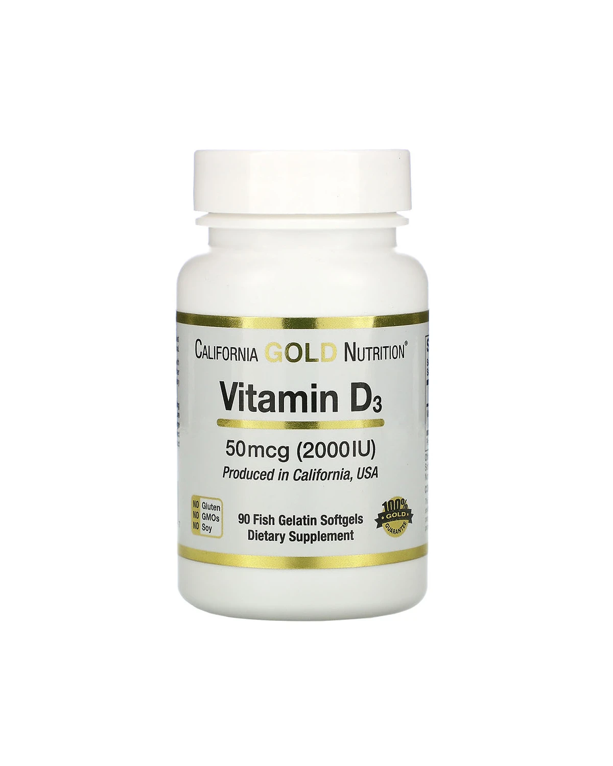Вітамін D3 50 мкг | 90 кап California Gold Nutrition 20201244
