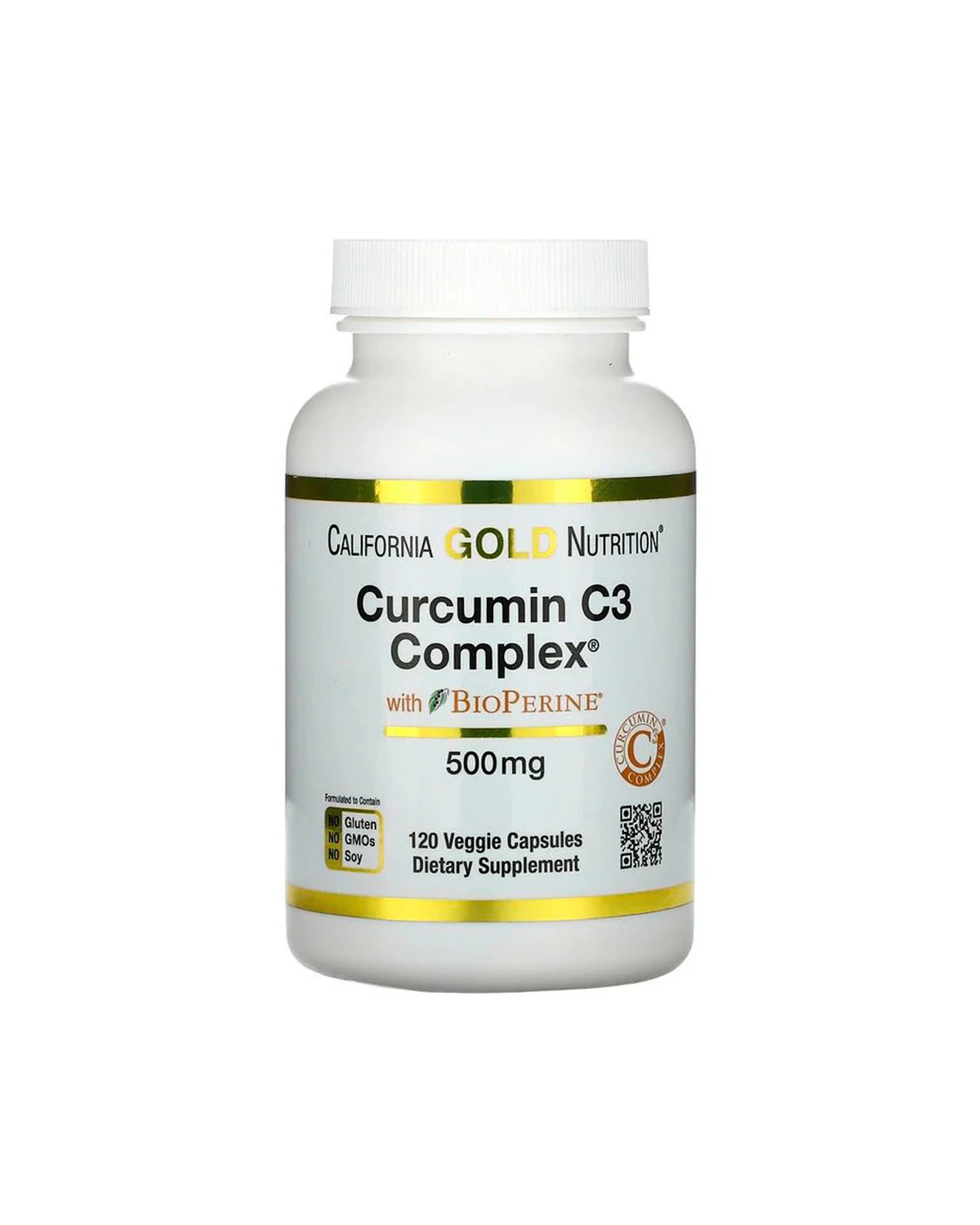 Куркумін С3 комплекс з біоперином 500 мг | 120 кап California Gold Nutrition 20201278