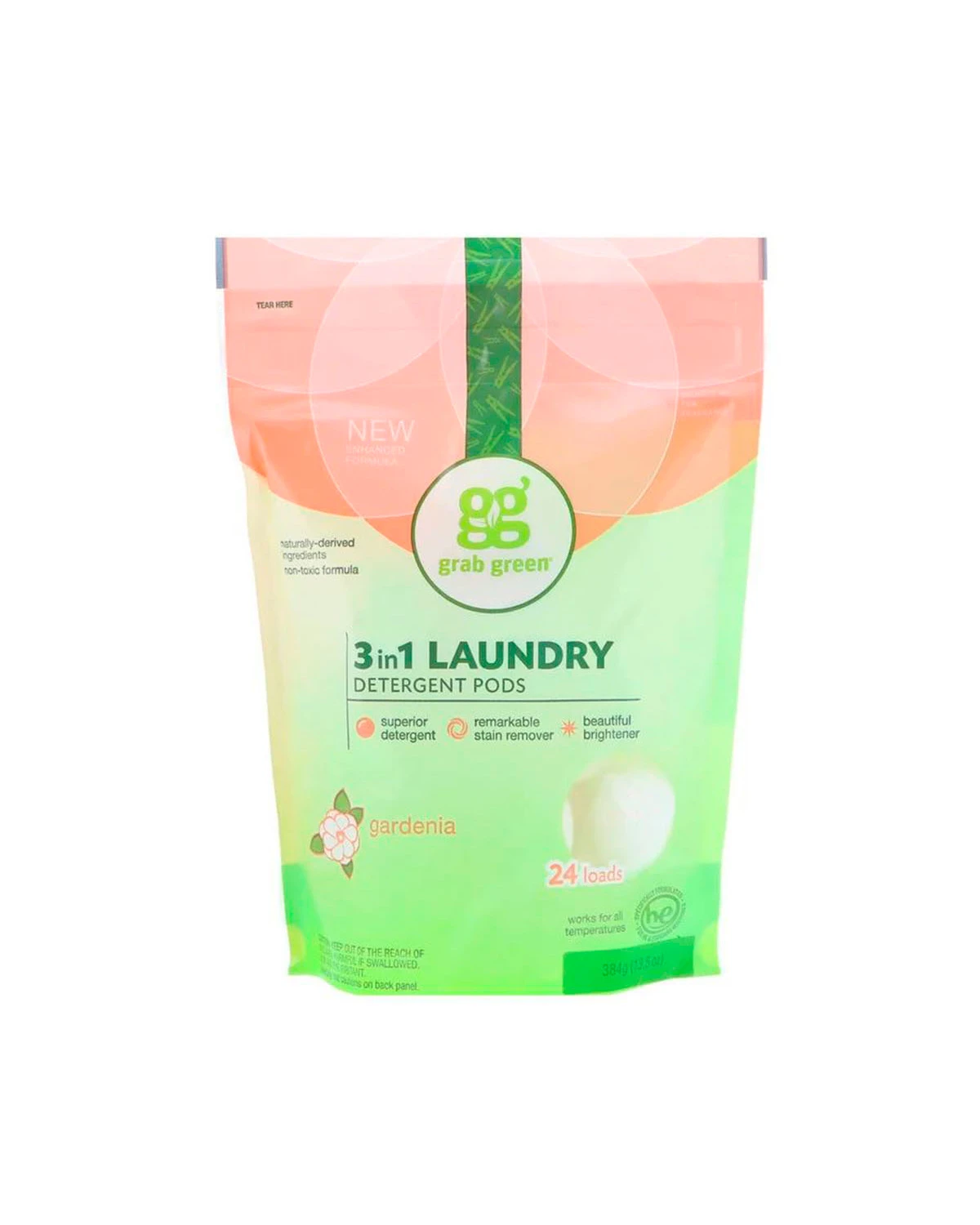 Капсули для прання "3 в 1" гарденія | 384 г Grab Green 20201318