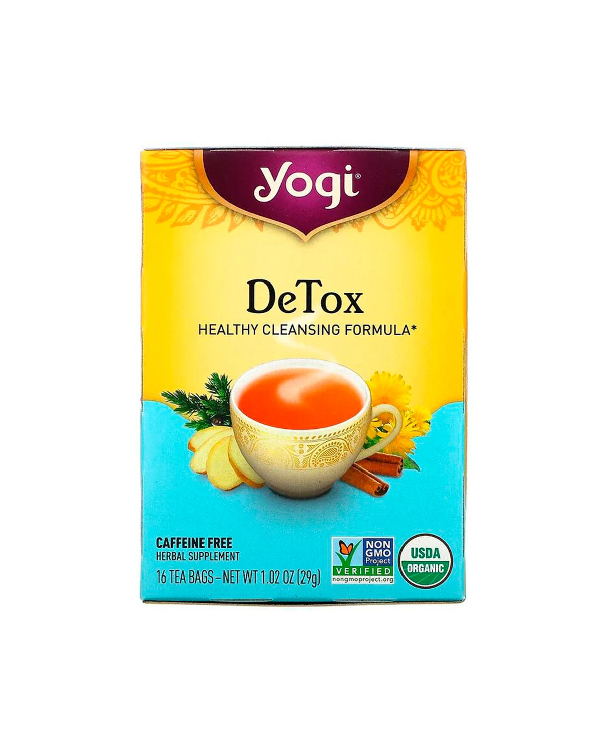 Чай без кофеїну для очищення організму | 16 чайних пакетиків Yogi Tea 20201362