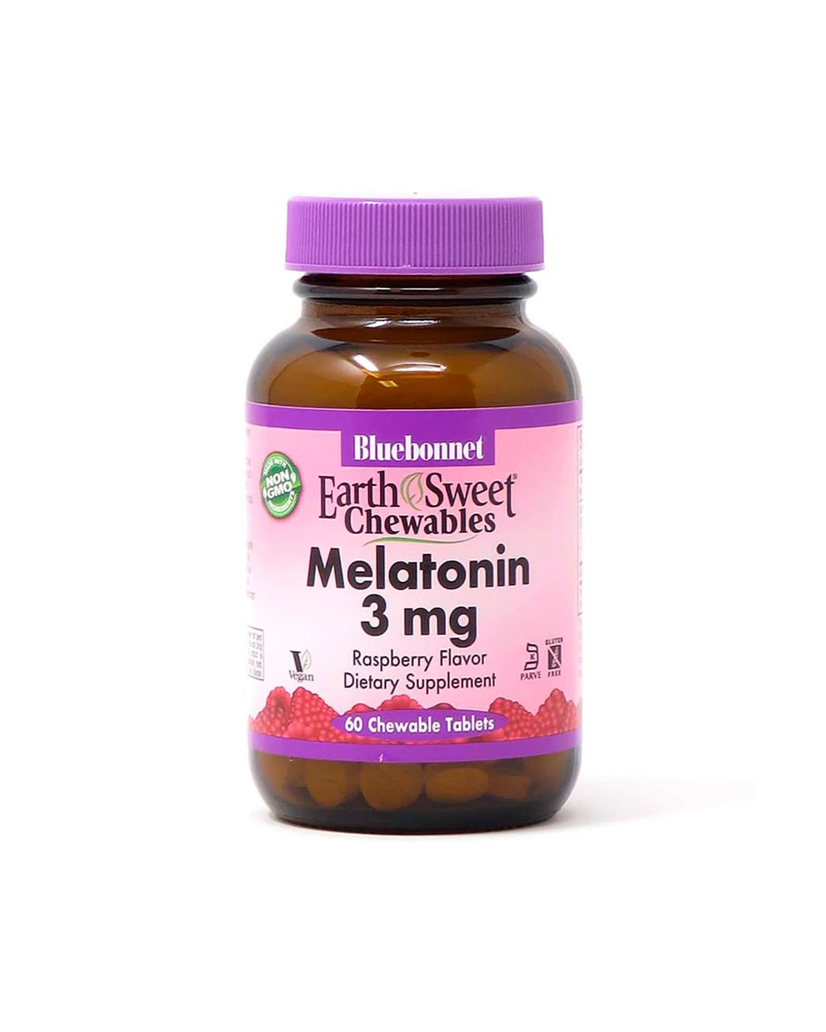 Мелатонін смак малини 3 мг | 60 жув таб Bluebonnet Nutrition 20201769