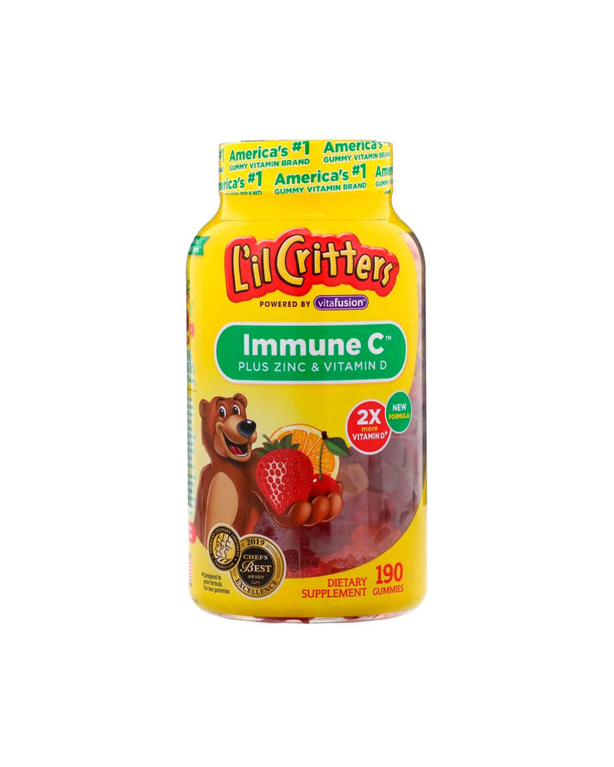 Вітамін C + цинк і вітамін D | 190 шт L'il Critters 20201844