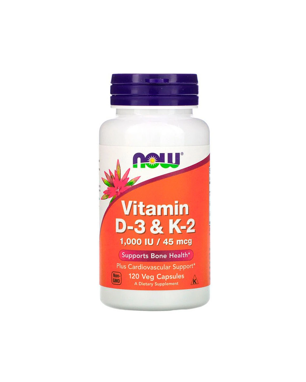 Вітамін D-3 і K-2 45 мкг | 120 кап Now Foods 20201857