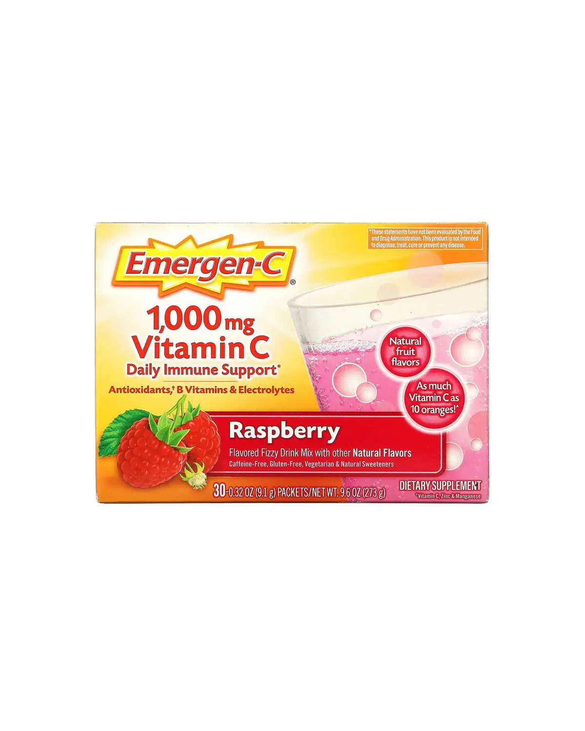 Вітамін С порошок смак малини 1000 мг | 30 пакетів Emergen-C 20202713
