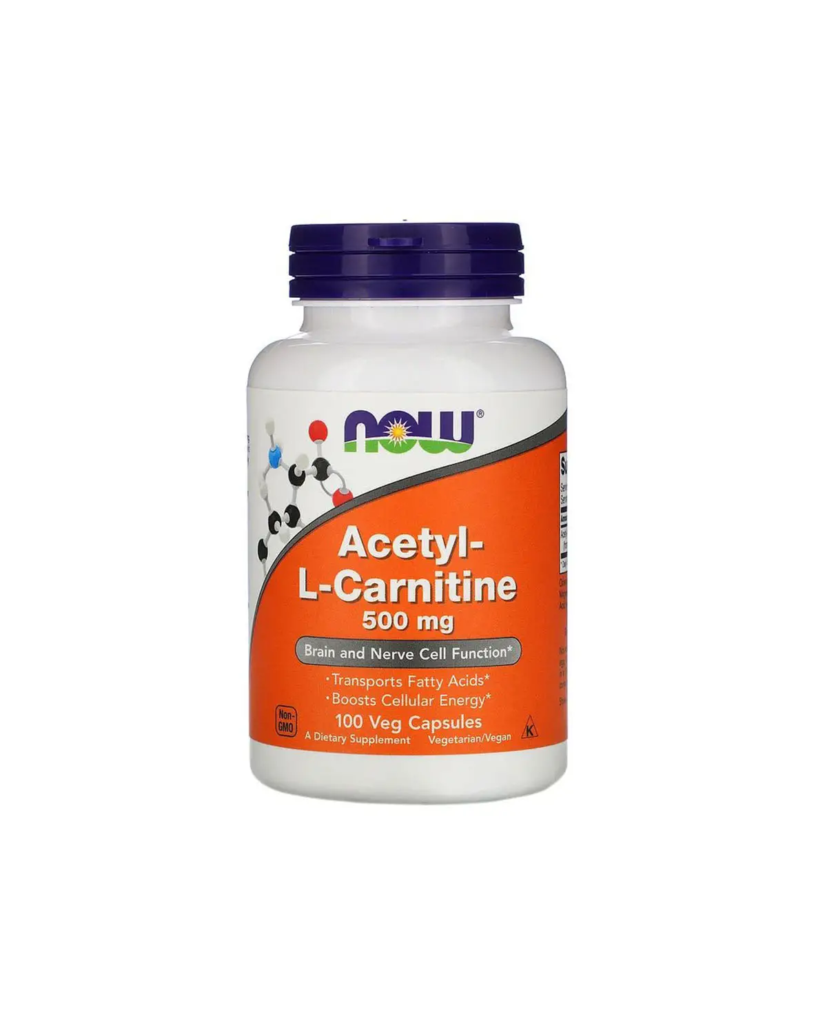 Ацетил-L-карнітин 500 мг | 100 кап Now Foods 20203110