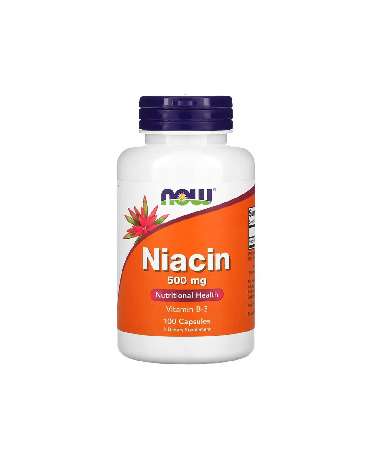 Витамин B3 Ниацин (без вспышки) 500мг | 100 кап Now Foods 20203328