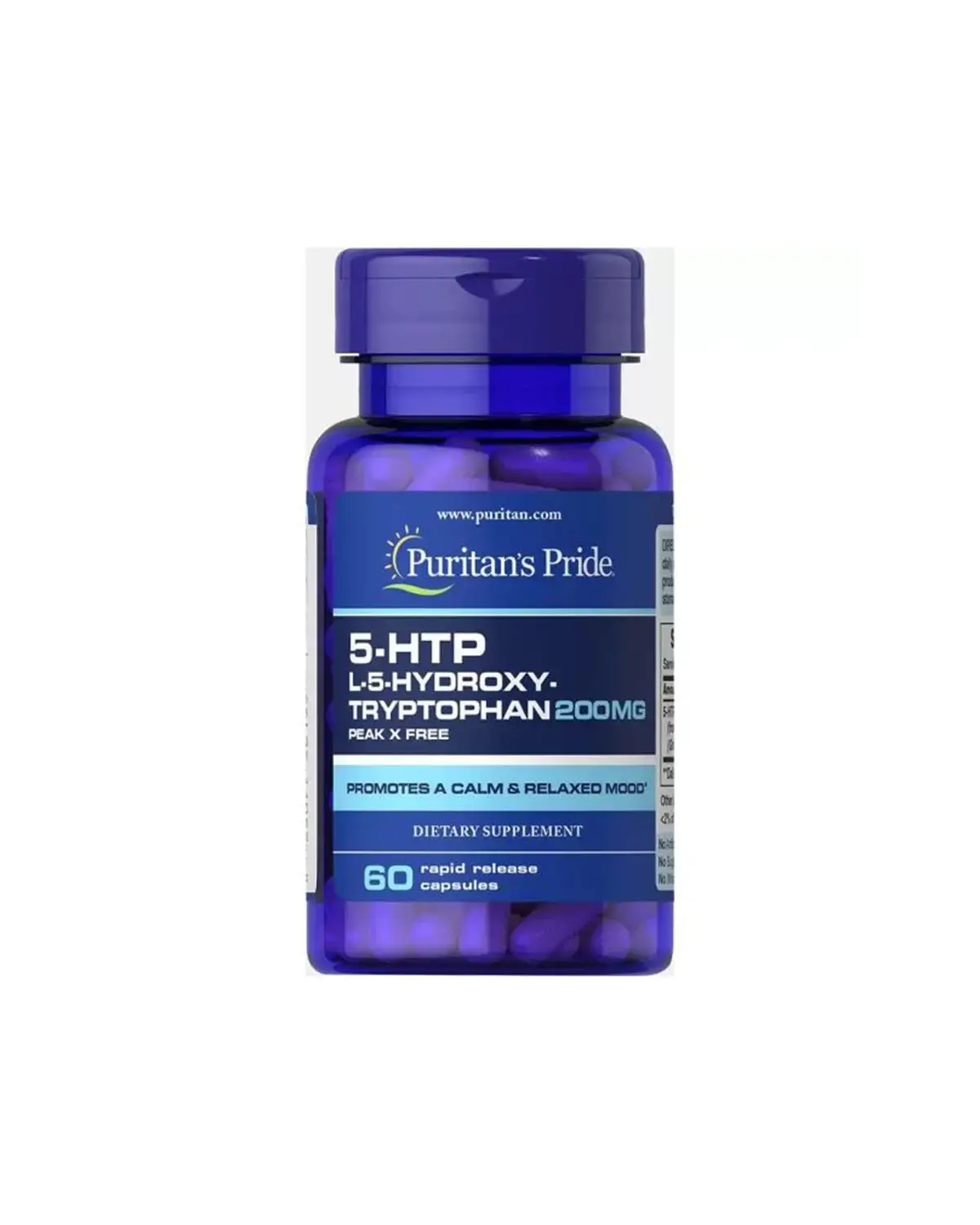 5-HTP швидкого вивільнення 200 мг | 60 кап Puritan's Pride 20203572