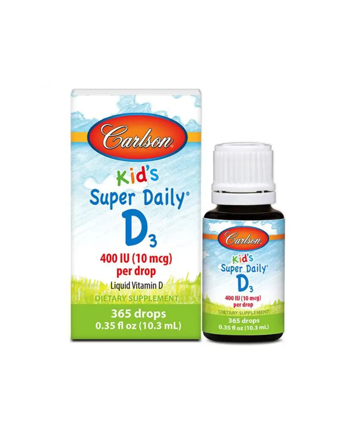 Вітамін D3 для дітей 400 МО | 10,3 мл Carlson Labs 20203796