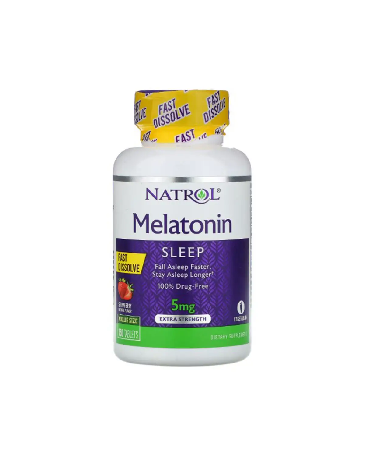 Мелатонін смак полуниці 5 мг | 150 таб Natrol 20203799