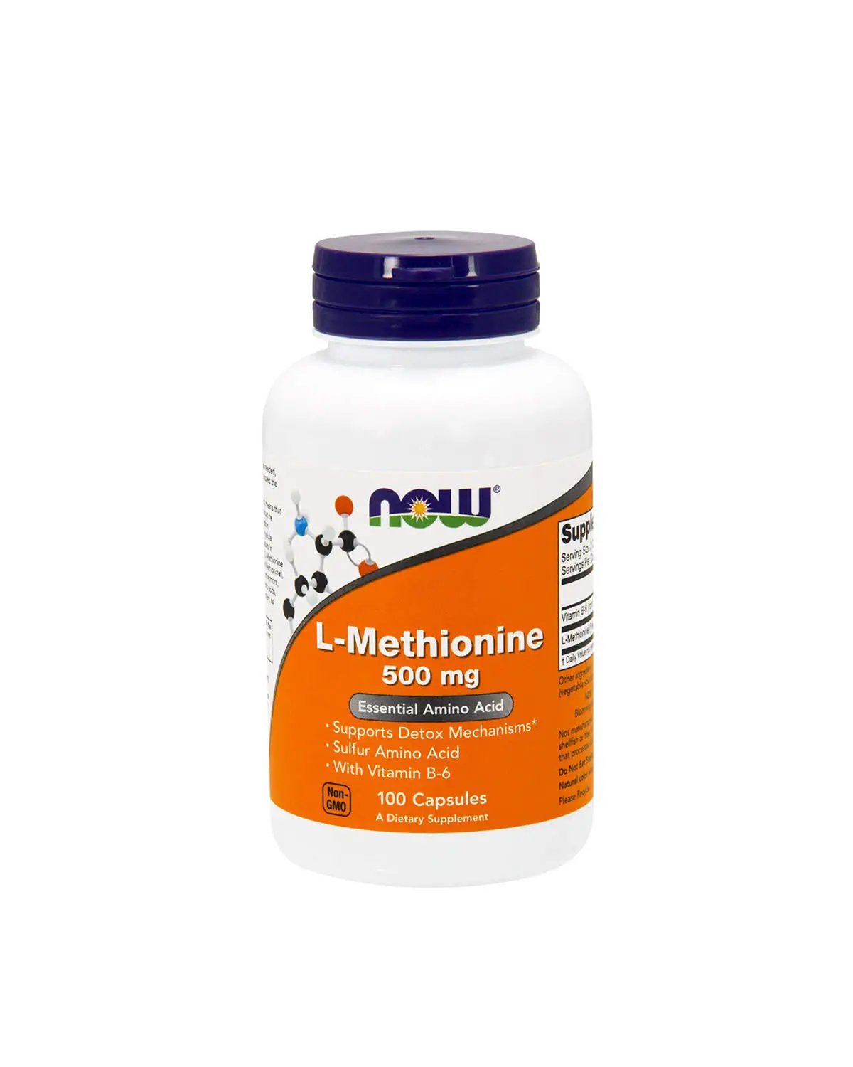 L-Метионин с витамином В6 500 мг | 100 кап Now Foods 202040220