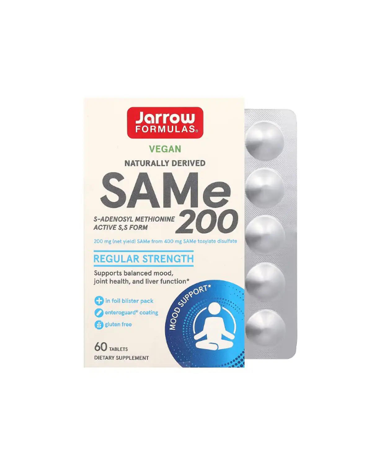 SAM-e (дисульфат тозилат) 200 мг - 60 таб Jarrow Formulas 20206132