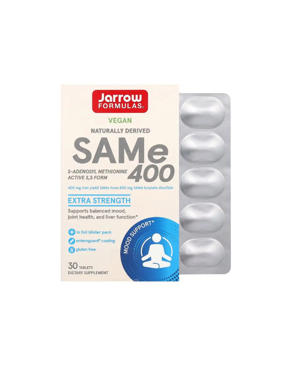 SAM-e (дисульфат тозилат) 400 мг - 30 таб Jarrow Formulas 20206133