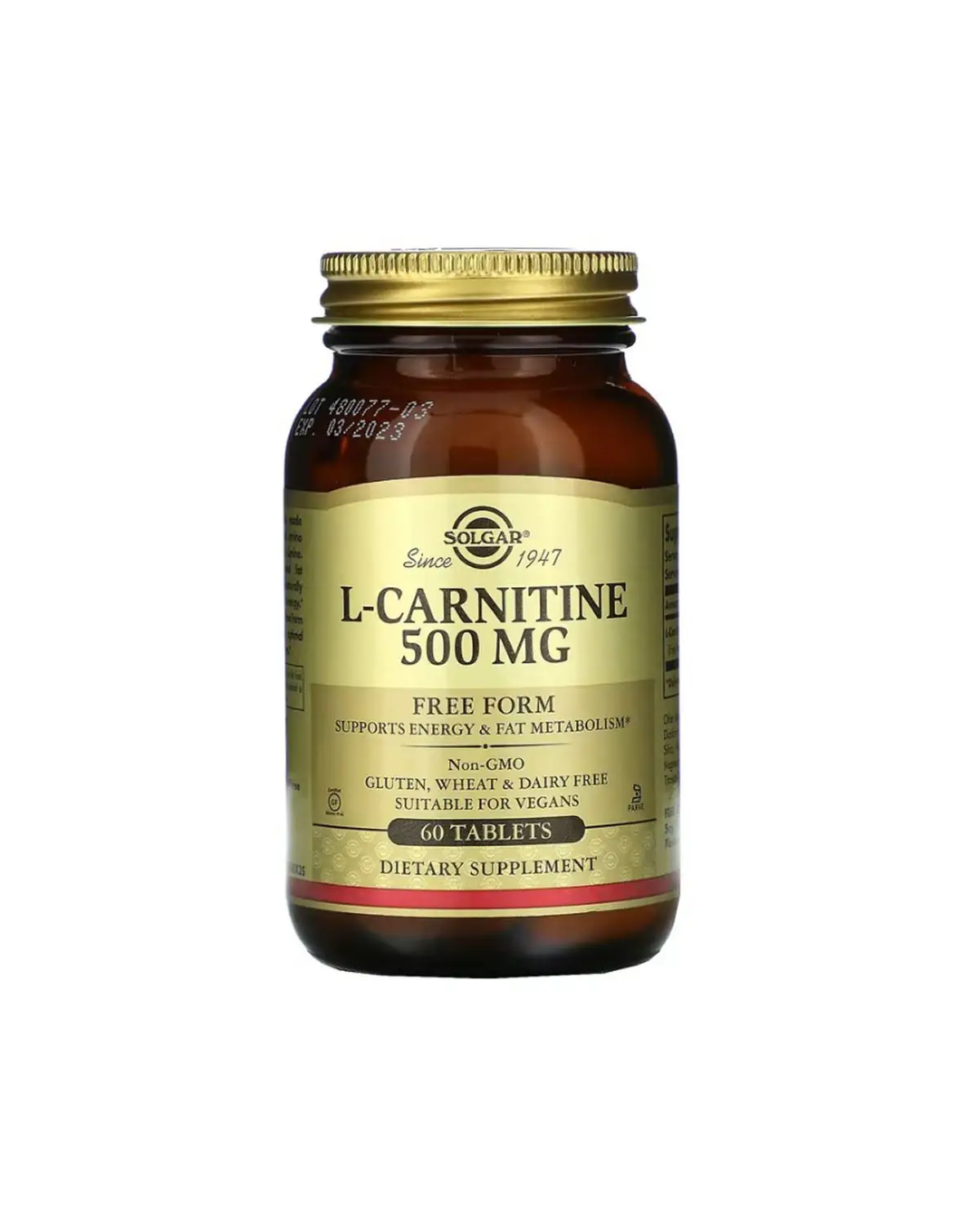 L-Карнітин 500 мг | 60 таб Solgar 20300100