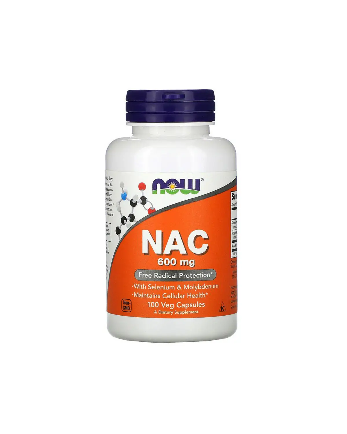 NAC (N-Ацетил-L-Цистеїн) 600 мг | 100 кап Now Foods 20300230