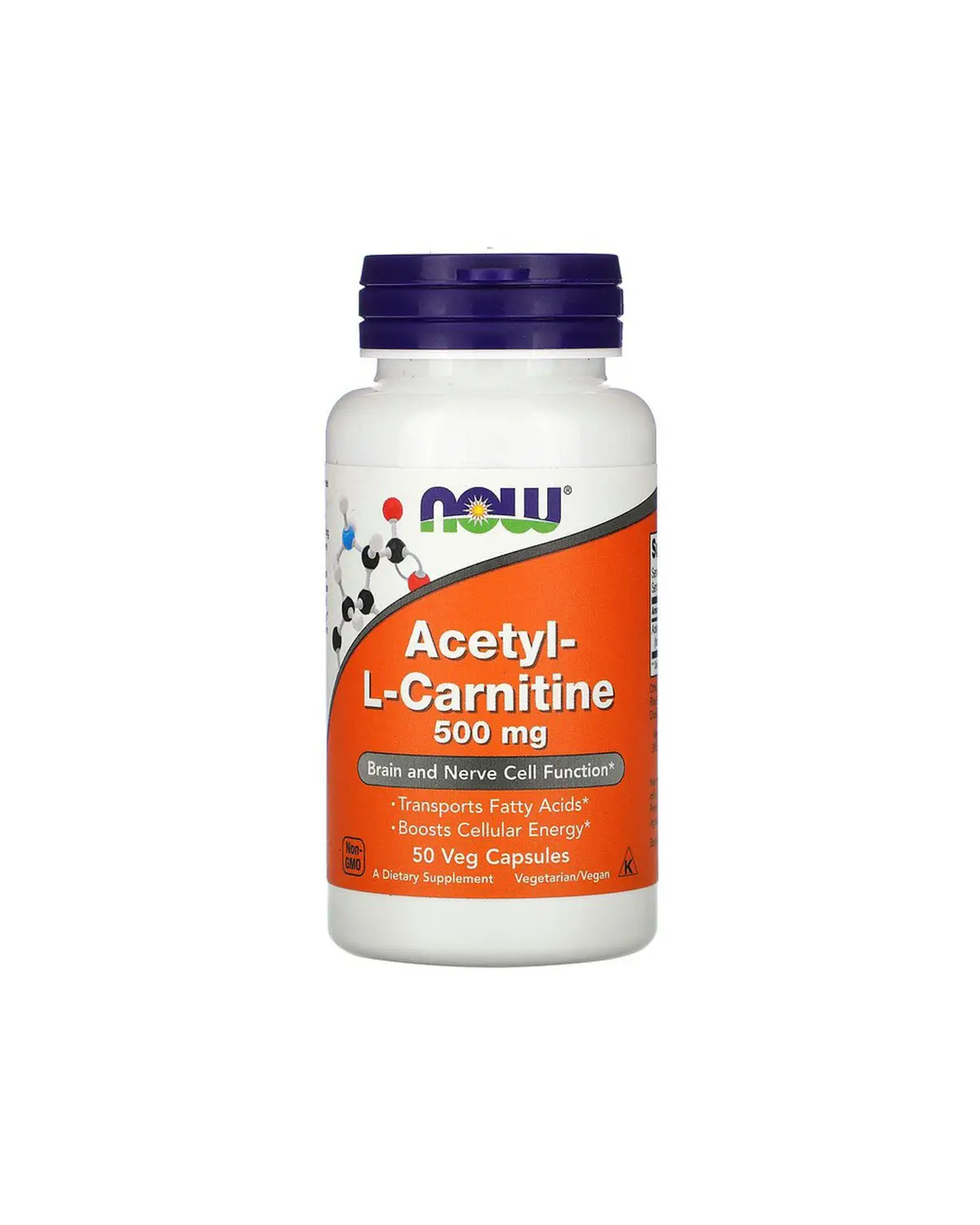 Ацетил-L-карнитин 500 мг | 50 кап Now Foods 20300341
