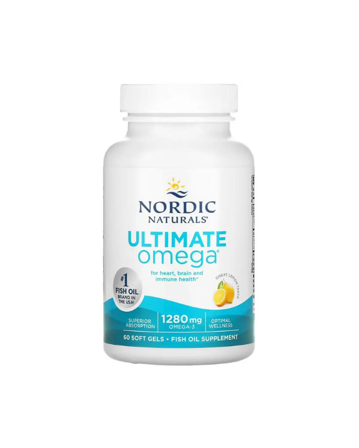 Омега-3 риб'ячий жир 1280 мг смак лимона - 60 кап Nordic Naturals 20301079