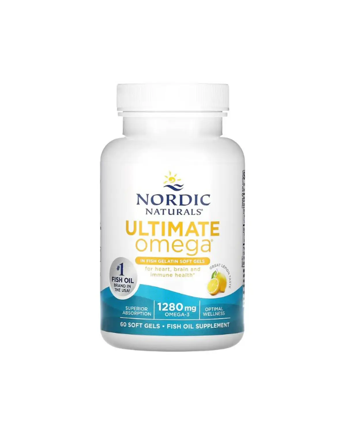 Омега-3 рыбий жир 1280 мг вкус лимона - 60 кап Nordic Naturals 20301344